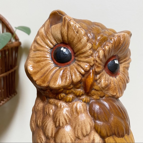 Vintage Retro Owl Chalkware Wall Decor Set Boho - Picture 3 of 7